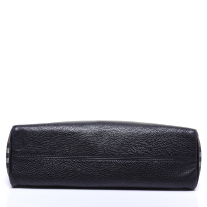Burberry Grainy Calfskin House Check Horn Toggle Shoulder Bag Black 10 of 11