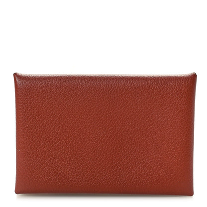 Hermes Evercolor Calvi Card Case Sienne 1 of 7