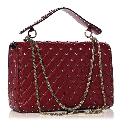 Valentino Garavani Nappa Large Rockstud Spike Shoulder Bag Rubino 3 of 11