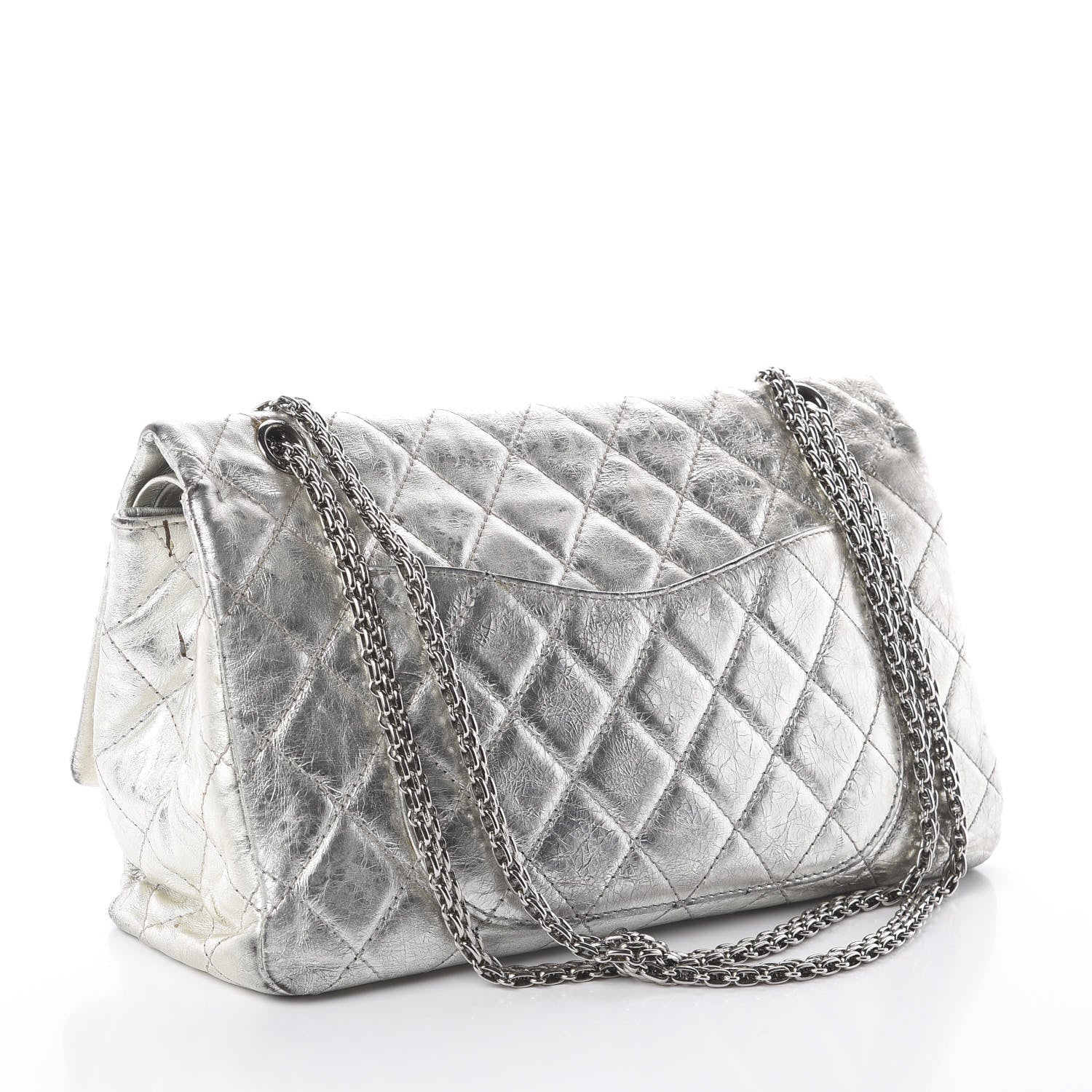 Chanel Metallic Aged Calfskin Quilted 2.55 Reissue 227 Flap Silver 2 of 8