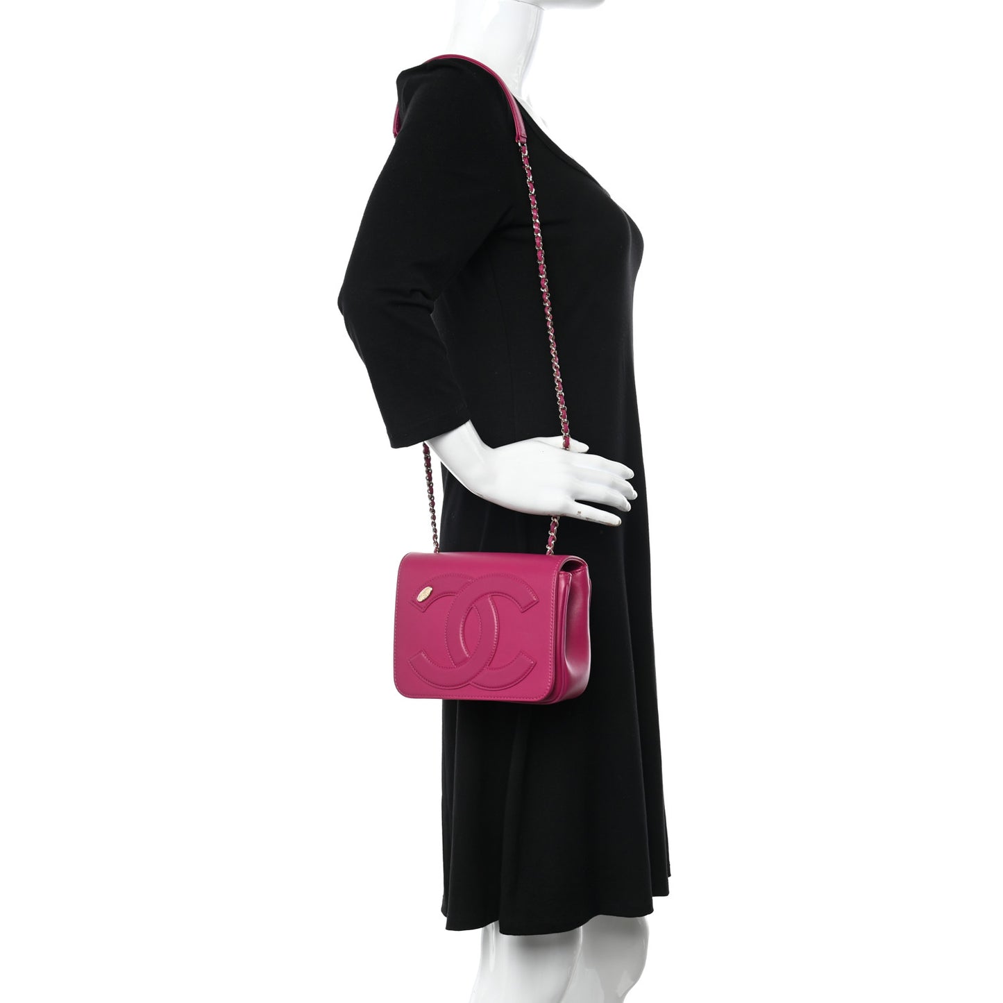 Lambskin CC Mania Flap Bag Pink