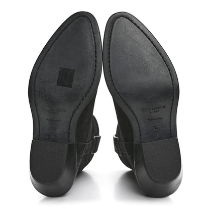 Saint Laurent Suede Eastwood Western Boots 35 Black 6 of 9