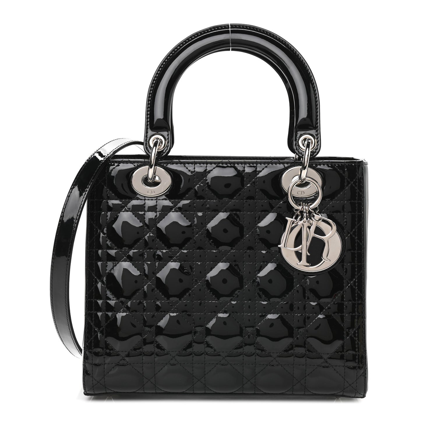 Patent Cannage Medium Lady Dior Black