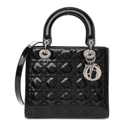 Christian Dior Patent Cannage Medium Lady Dior Black 1 of 9