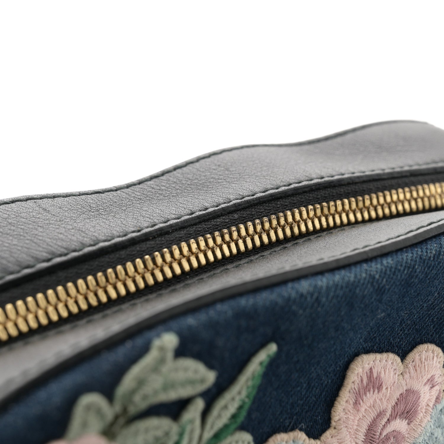 Gucci Denim Tiger Floral Embroidered Small Camera Shoulder Bag Blue Multicolor 13 of 13