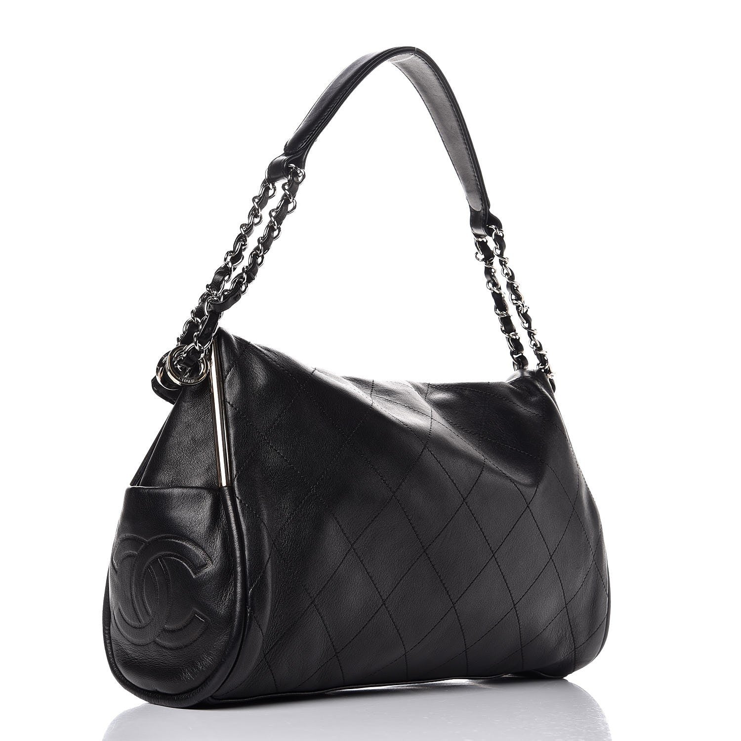 Chanel Lambskin Stitched Medium Ultimate Soft Tote Black 3 of 13
