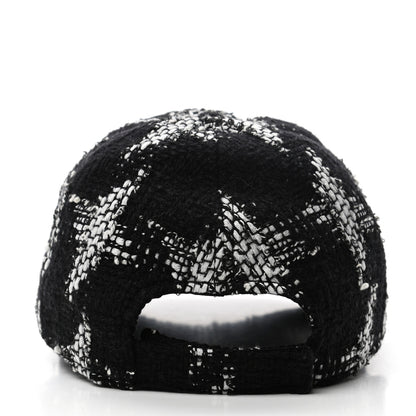 Chanel Tweed Cap Hat M Black White 5 of 8