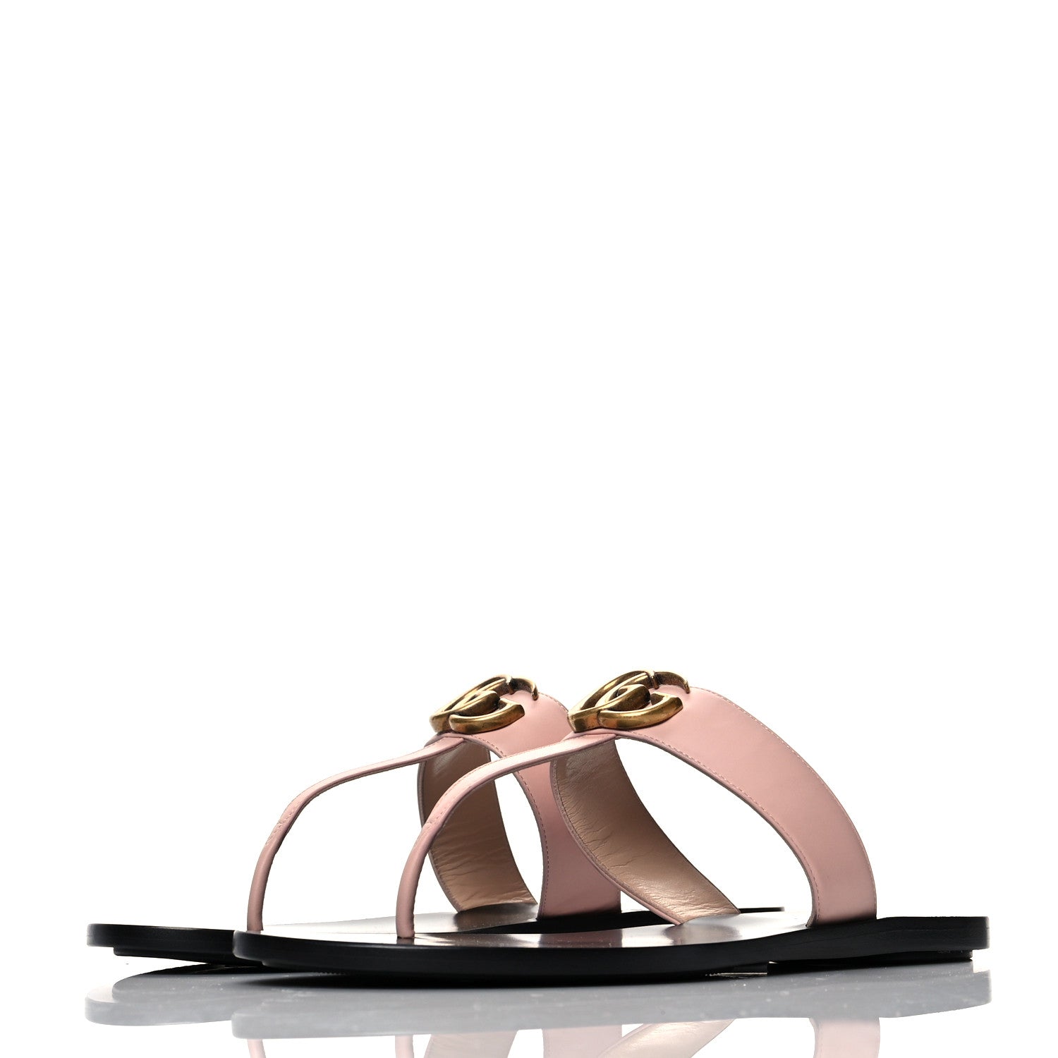 Gucci Calfskin GG Marmont Thong Sandals 39 Perfect Pink 3 of 8