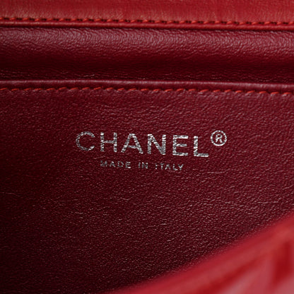 Chanel Patent Quilted Clutch With Chain Flap Red 6 of 10