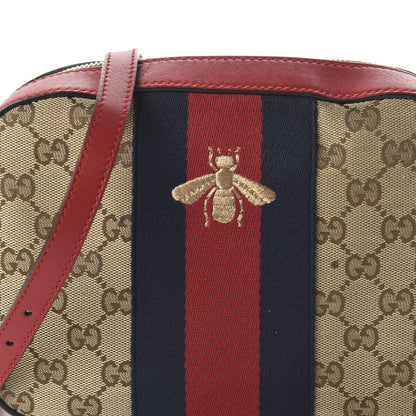 Gucci Monogram GG Supreme Web Small Webby Bee Shoulder Red 10 of 10
