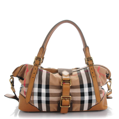 Burberry House Check Medium Clementon Satchel Camel 1 of 10