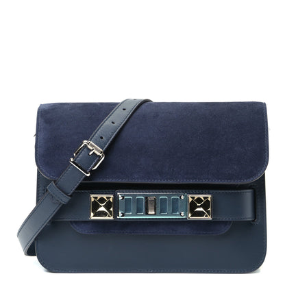 Proenza Schouler Suede Calfskin Mini PS11 Classic Shoulder Bag Dark Navy 1 of 5
