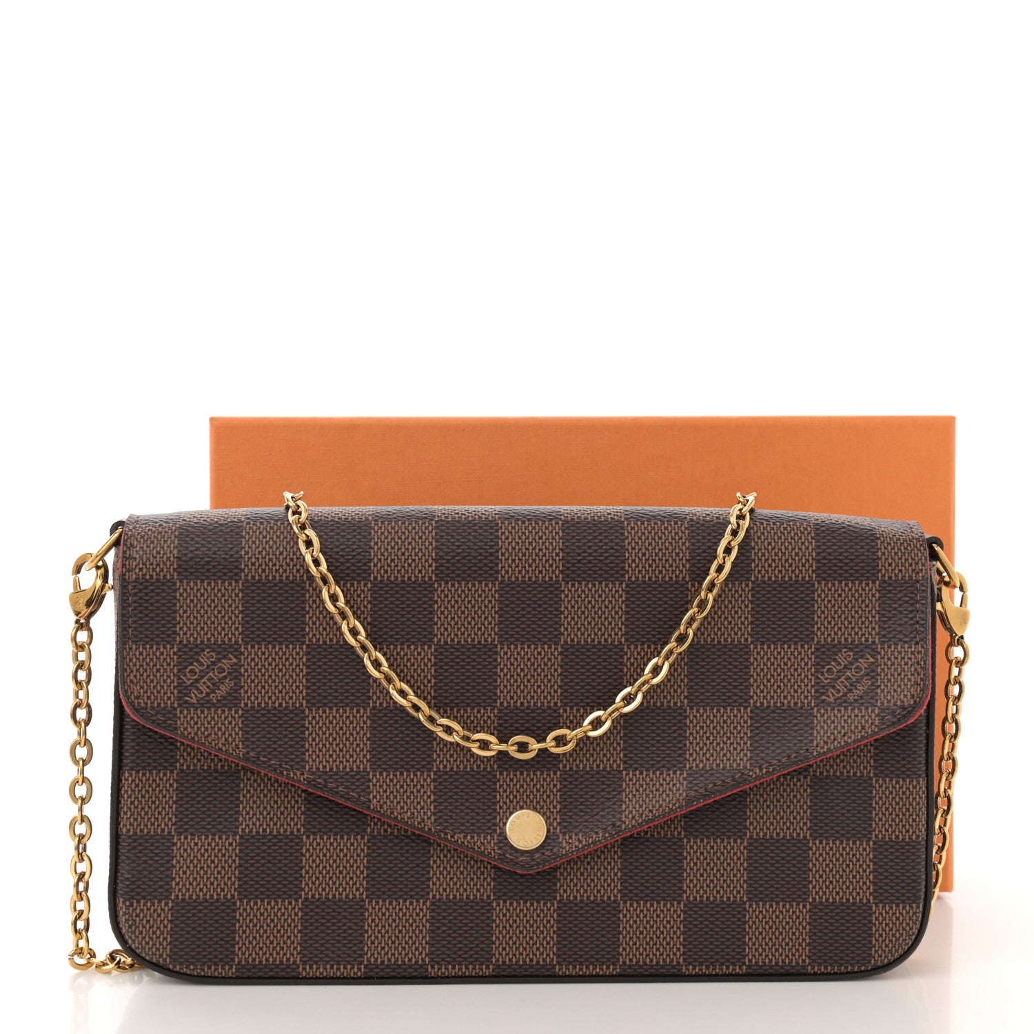 Louis Vuitton Damier Ebene Pochette Felicie Chain Wallet 12 of 12