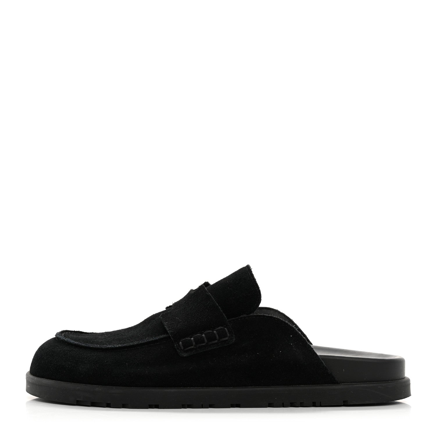 Hermes Suede Calfskin Go Mules 38.5 Black 1 of 10