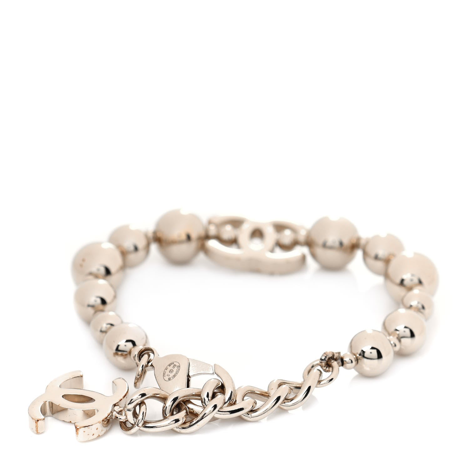 Chanel Metal Beaded CC Bracelet Gold 4 of 6