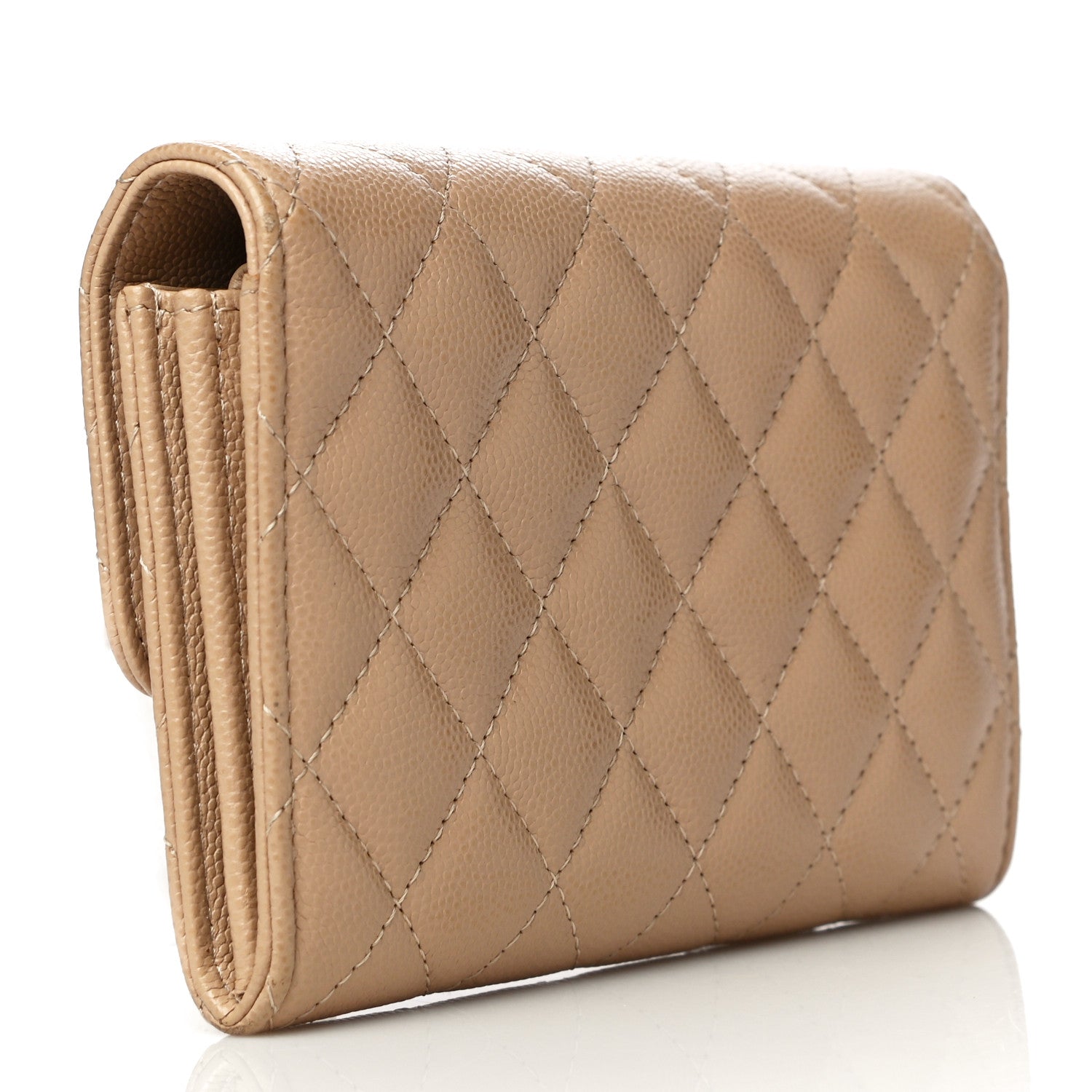 Chanel Caviar Quilted Medium Flap Wallet Beige 3 of 12