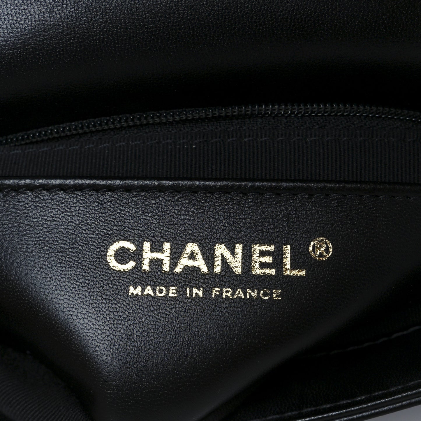 Shiny Lambskin Quilted Half Mini Flap Black