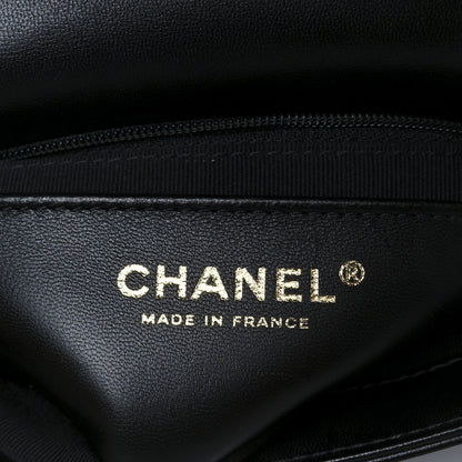 Chanel Shiny Lambskin Quilted Half Mini Flap Black 6 of 12