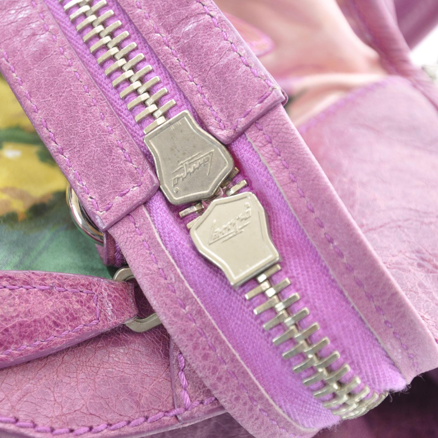 Balenciaga Agneau Canvas Floral Giant 21 Silver Hardware City Magenta 12 of 12