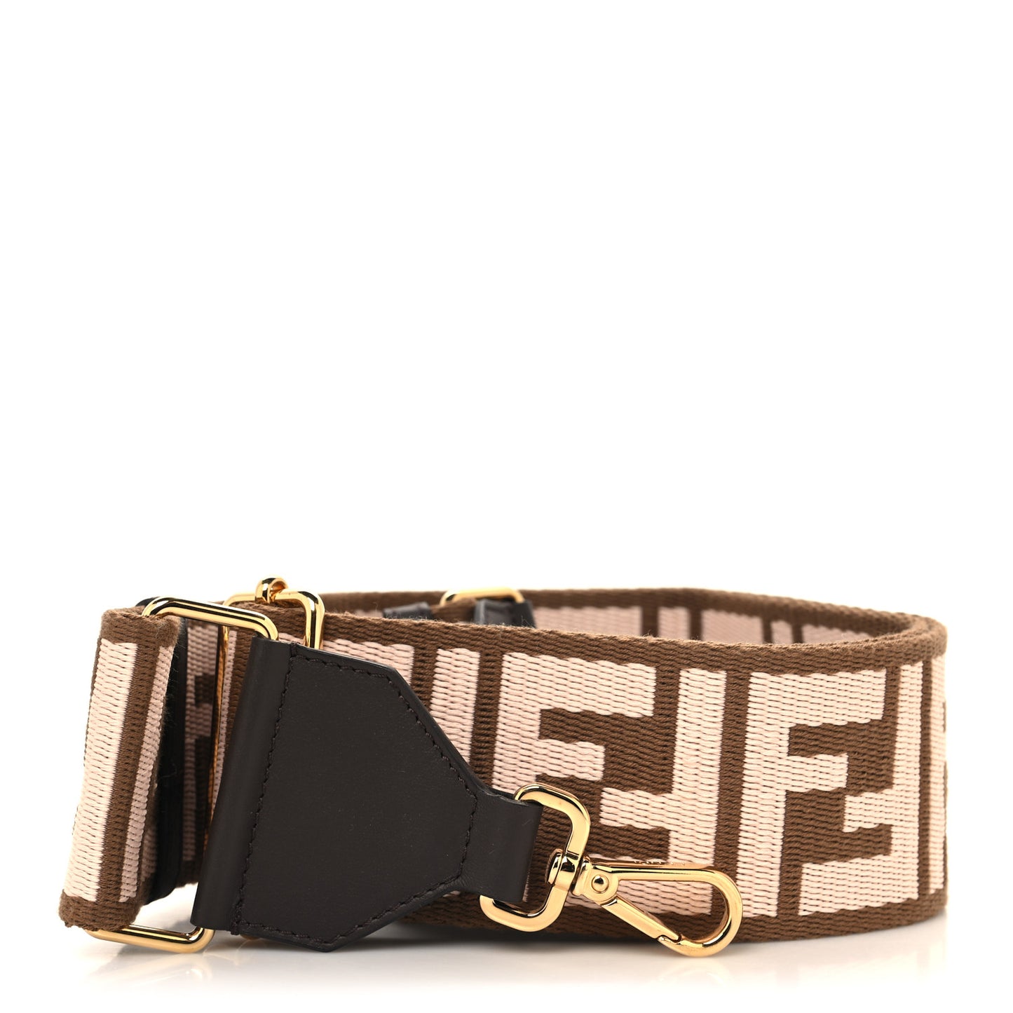 Ribbon Vitello Century FF 1974 Embroidered Adjustable Strap You Fango Rosa Confetto Chocolate