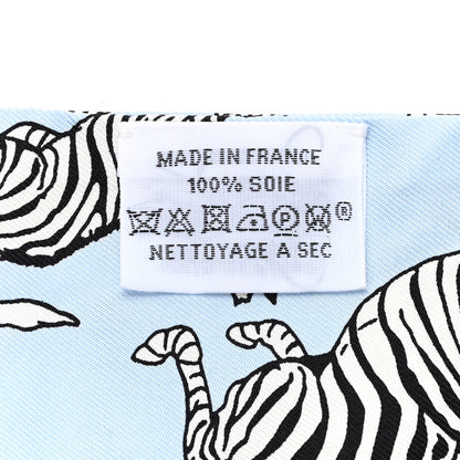 Hermes Silk Les Zebres Twilly Ciel Black White 4 of 4