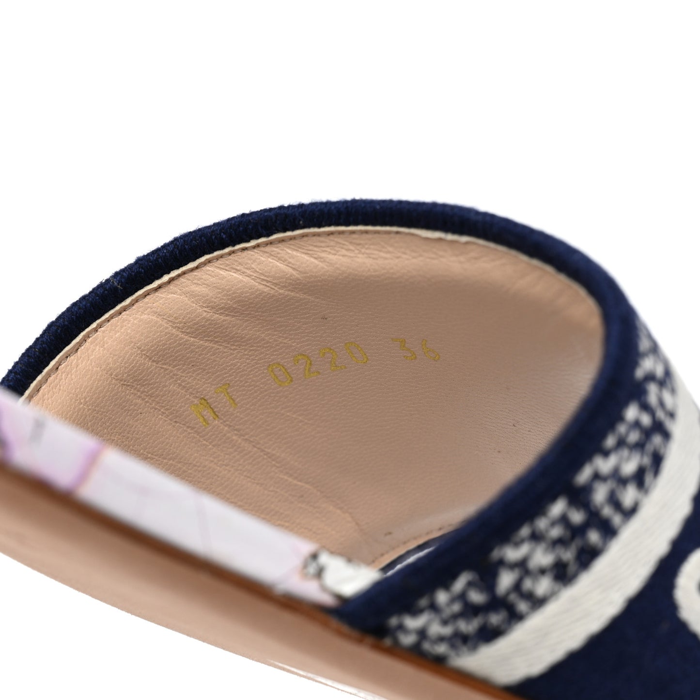 Canvas Around the World Embroidered Dway Flat Slide Sandals 36 True Blue