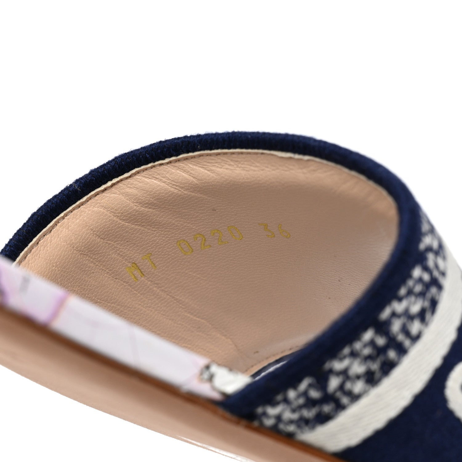 Christian Dior Canvas Around the World Embroidered Dway Flat Slide Sandals 36 True Blue 8 of 8
