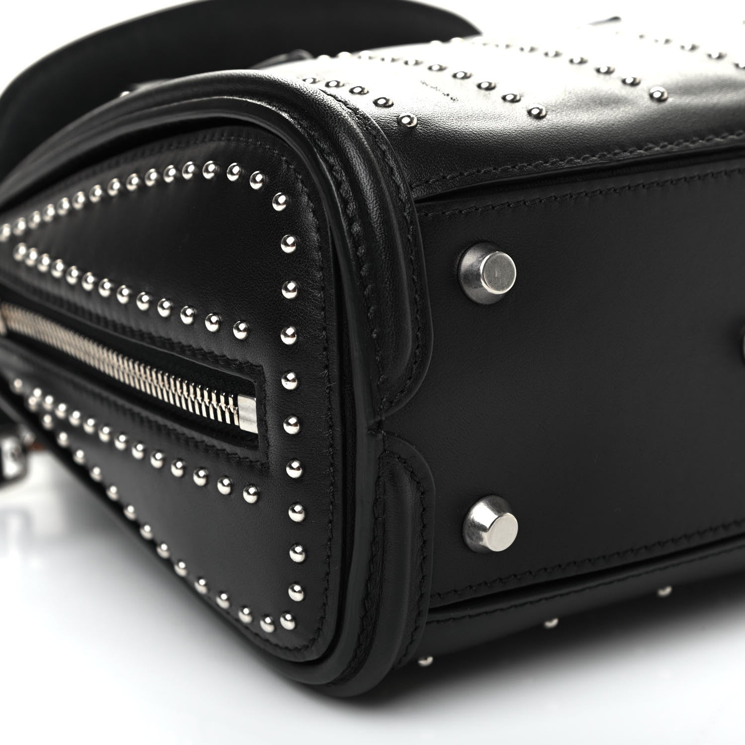 Alexander McQueen Calfskin Studded Mini Heroine Shoulder Bag Black 9 of 10