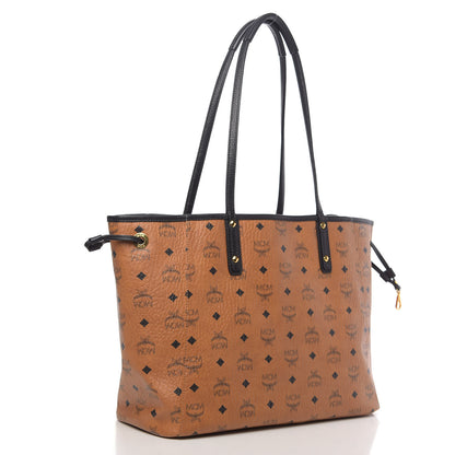 MCM Visetos Medium Reversible Shopping Tote Cognac Black 4 of 15