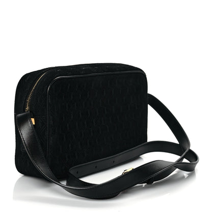 Saint Laurent Suede Monogram All Over Camera Bag Black 3 of 9