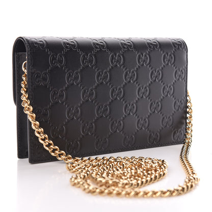 Gucci Guccissima Icon Chain Wallet Black 3 of 11