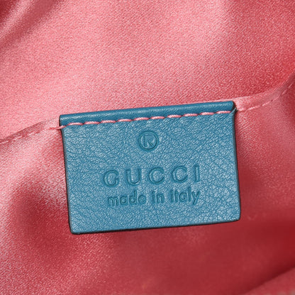 Gucci Velvet Matelasse GG Marmont Belt Bag 85 34 Pavone Cyan 6 of 8
