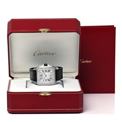 Cartier Stainless Steel Alligator 38mm Santos 100 Automatic Watch 5 of 5
