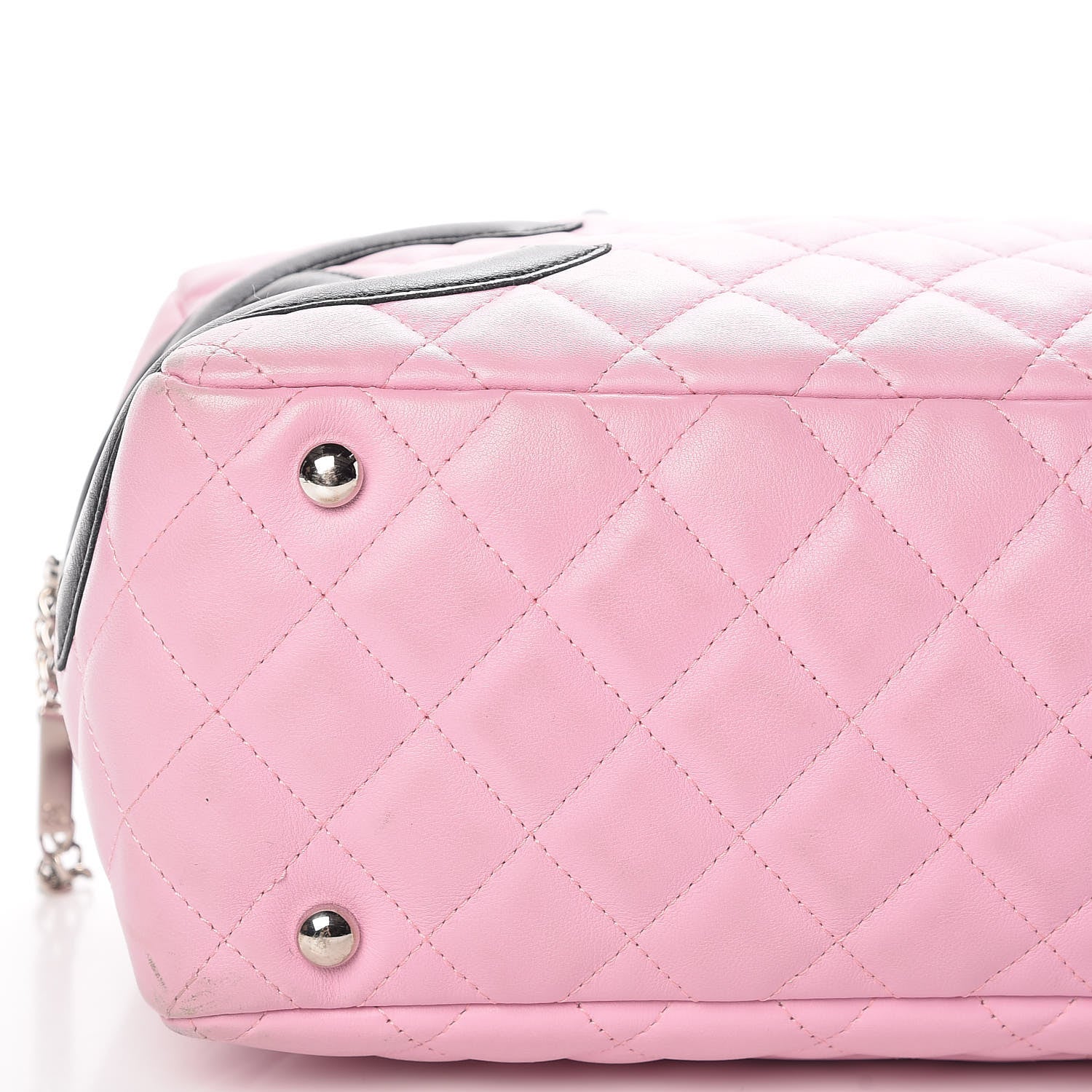 Chanel Calfskin Quilted Large Cambon Bowler Pink Black 10 of 20