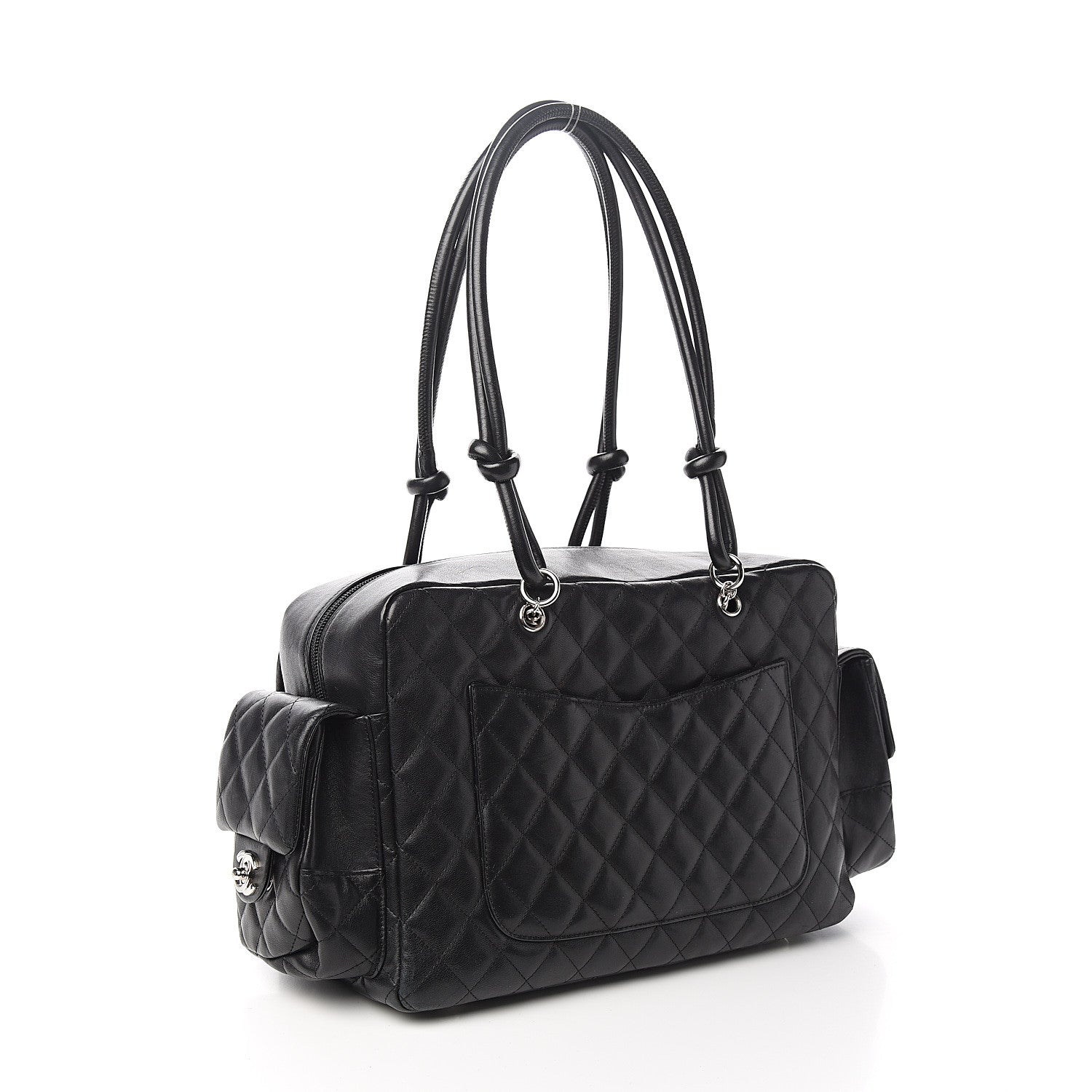 Chanel Calfskin Quilted Large Cambon Multipocket Reporter Black 2 of 13