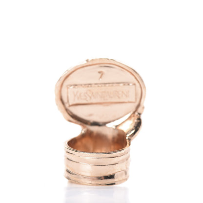 Saint Laurent Glass Cabochon Arty Ovale Ring 7 Rose Gold Lapis 5 of 5