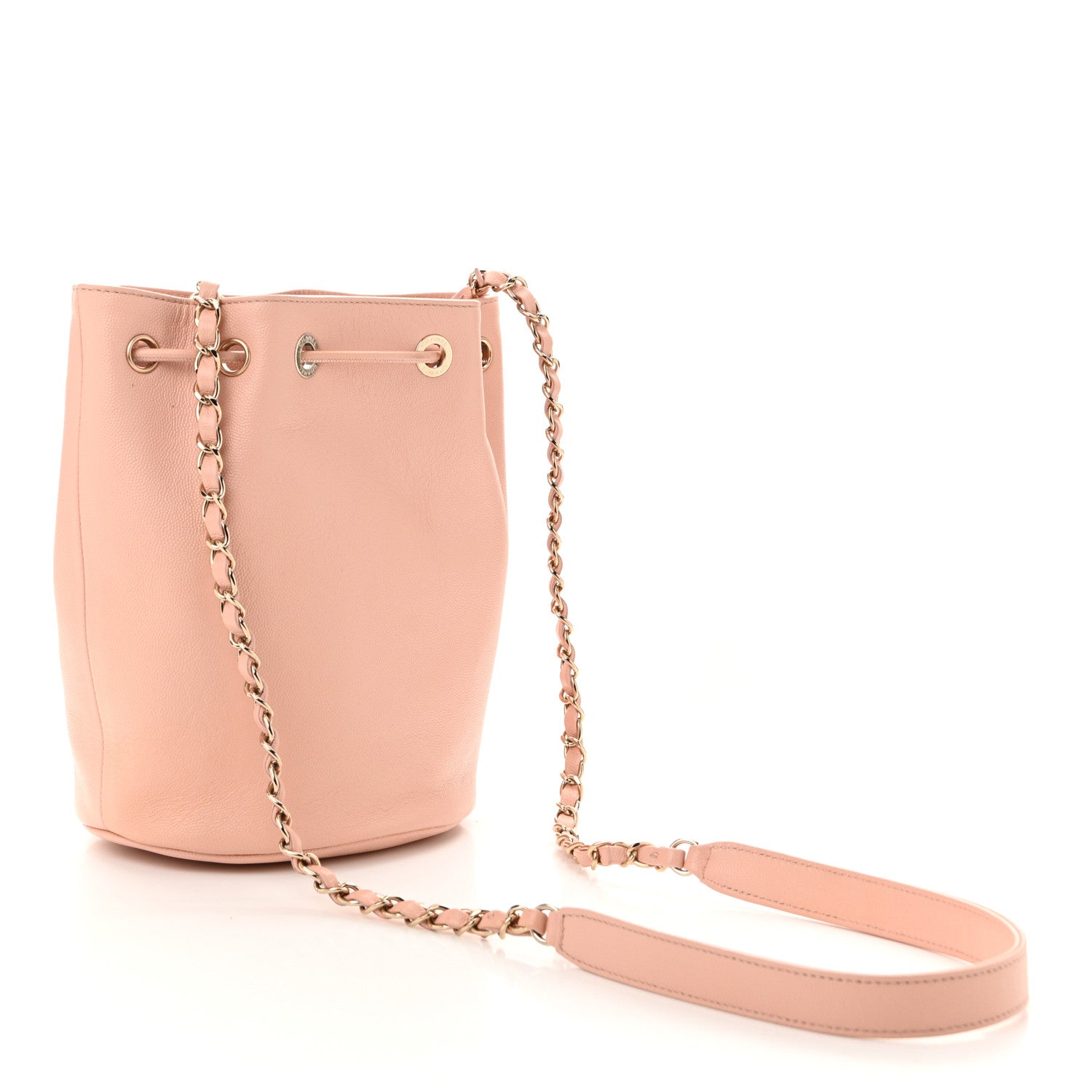 Chanel Caviar Deauville Drawstring Bucket Bag Light Pink 3 of 11