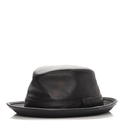 Hermes Mens Deerskin Funk Hat 59 Black 1 of 7