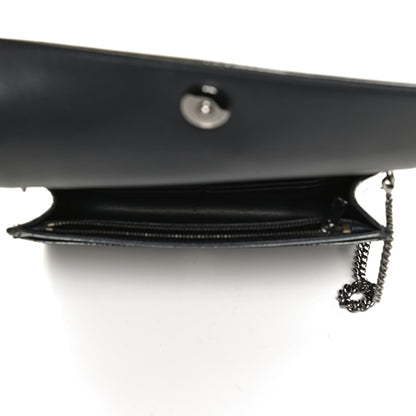 Christian Dior Metallic Patent Micro-Cannage Diorama Wallet on Chain Pouch Onyx Black 5 of 13