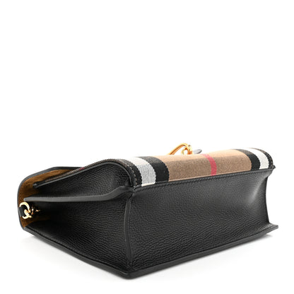 Burberry Derby Calfskin House Check Small Macken Crossbody Bag Black 4 of 10