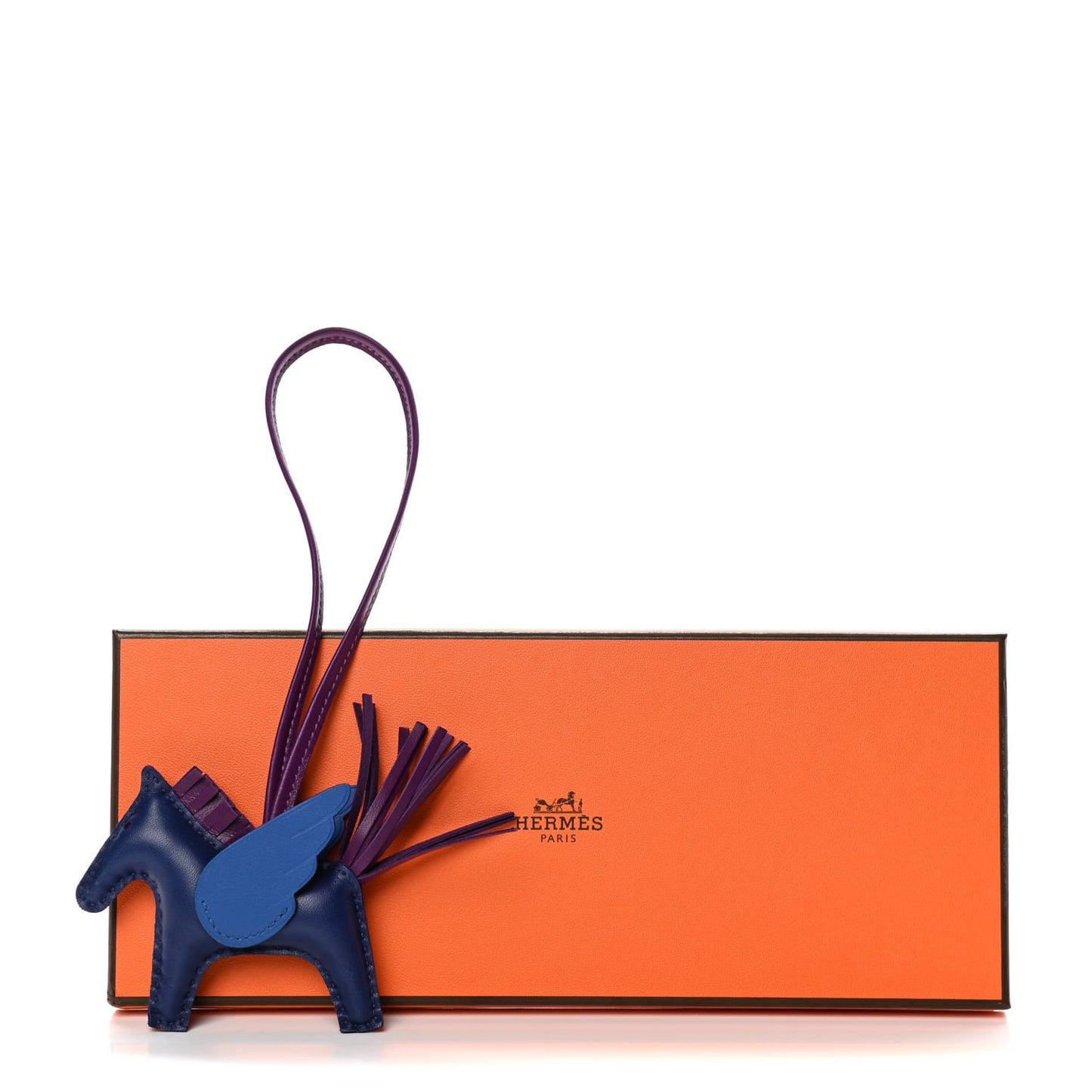 Milo Lambskin Grigri Rodeo Pegase Horse Bag Charm PM Bleu Saphir Violet Bleu France