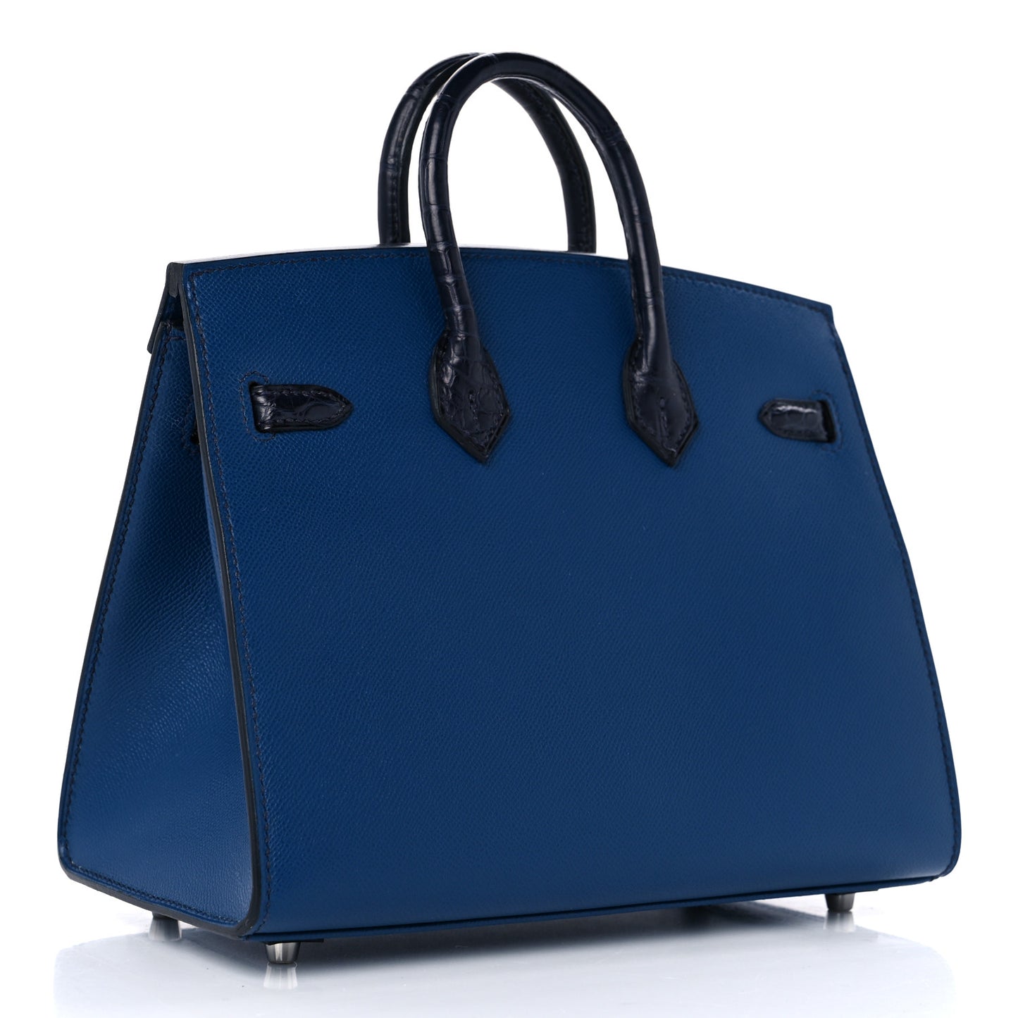 Madame Calfskin Matte Alligator Epsom Faubourg By Night Birkin Sellier 20 Deep Bleu Bleu Marine Craie
