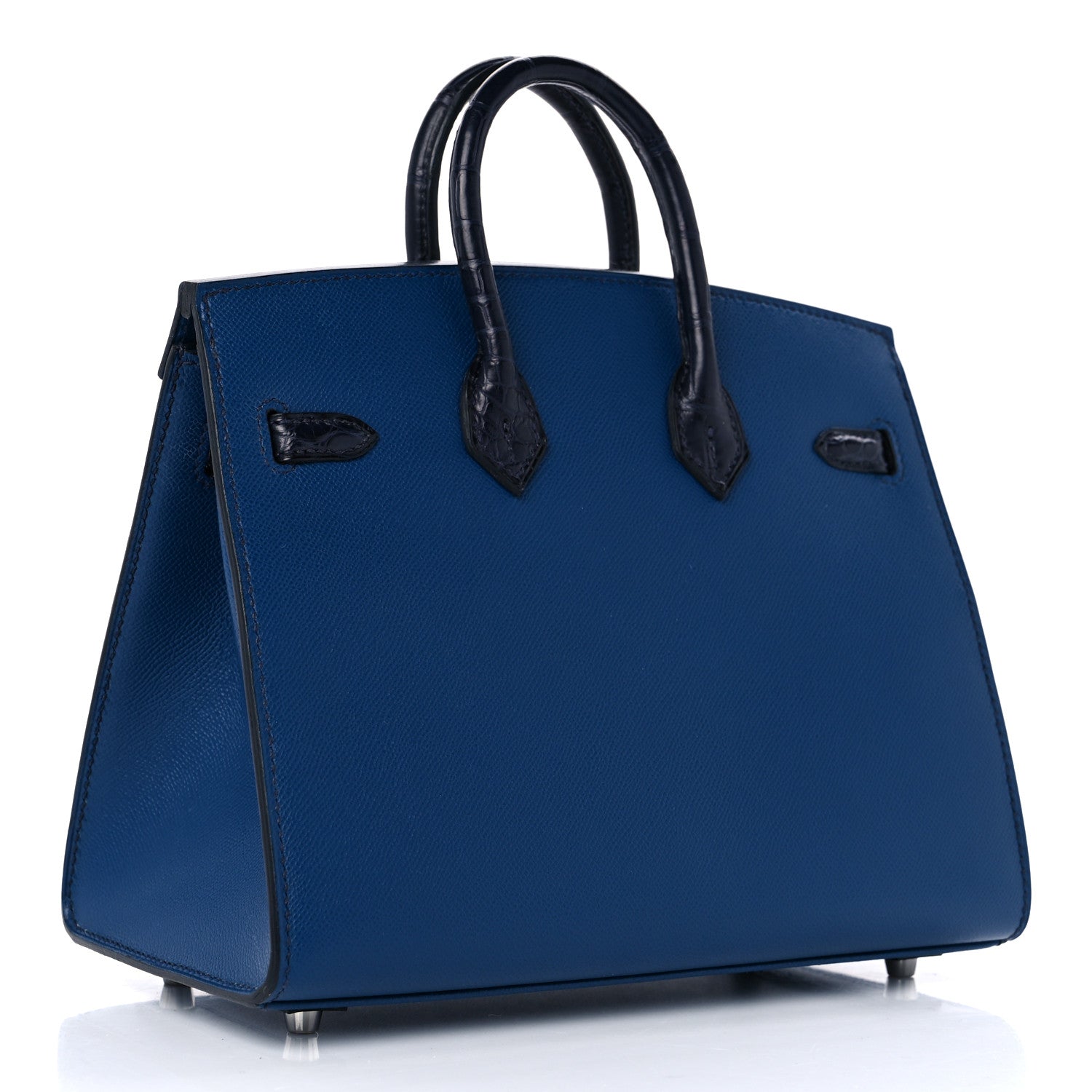 Hermes Madame Calfskin Matte Alligator Epsom Faubourg By Night Birkin Sellier 20 Deep Bleu Bleu Marine Craie 3 of 9