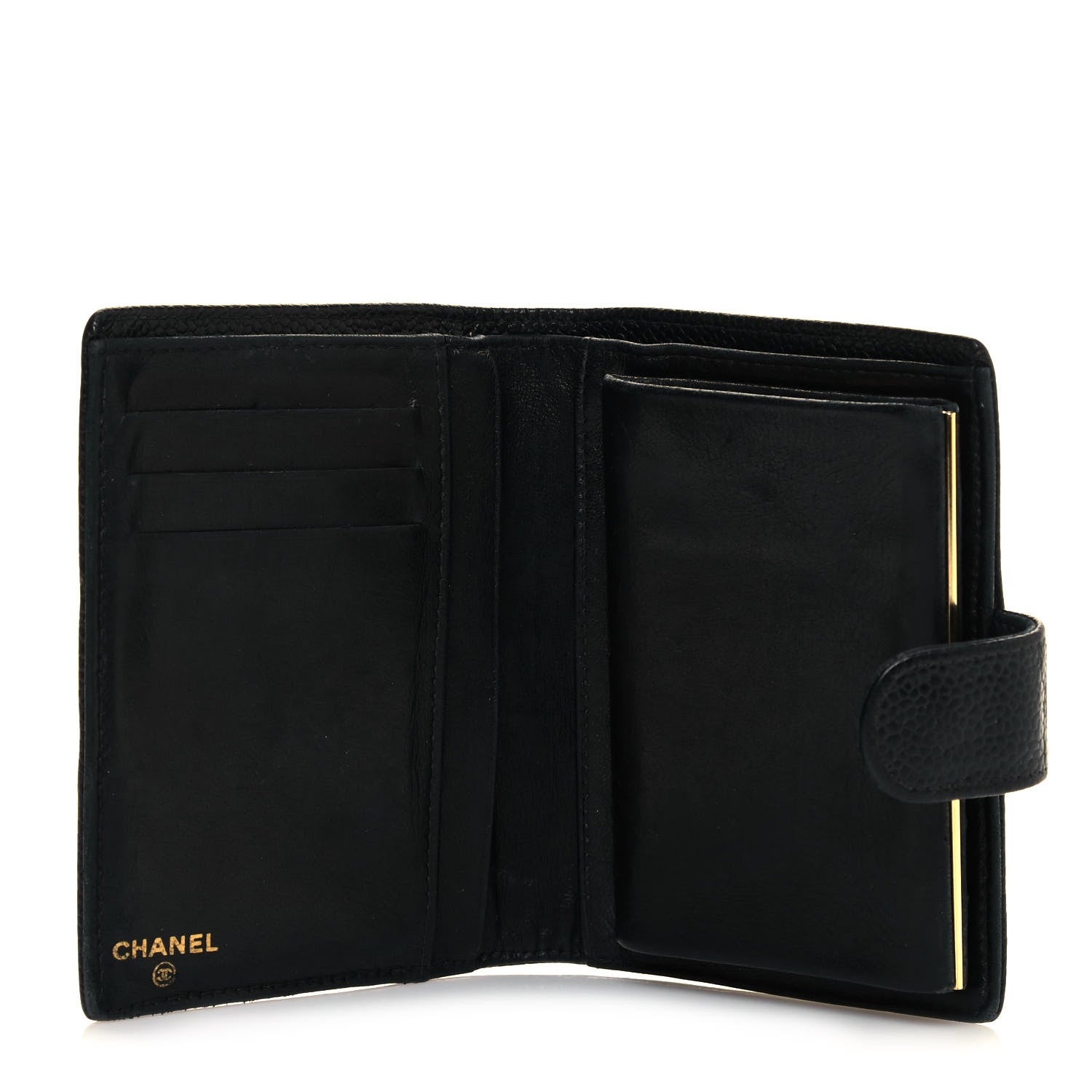 Chanel Caviar Timeless CC Compact French Wallet Black 5 of 12