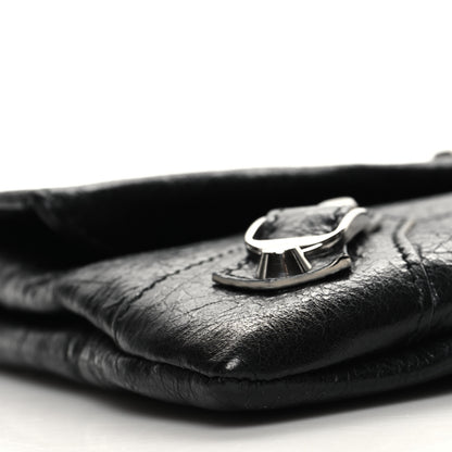 Balenciaga Agneau Silver Metallic Edge Hardware Envelope Clutch Black 11 of 12