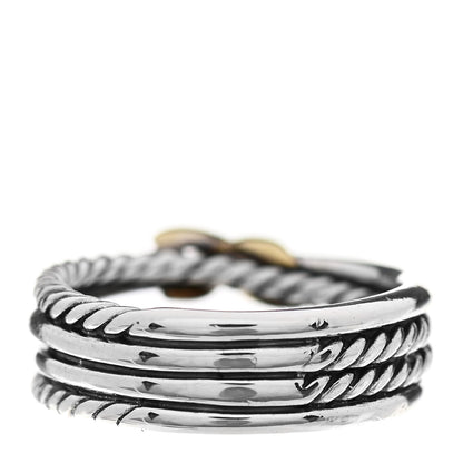 David Yurman Sterling Silver 18K Yellow Gold 6mm X Crossover Ring 51 5.75 3 of 5