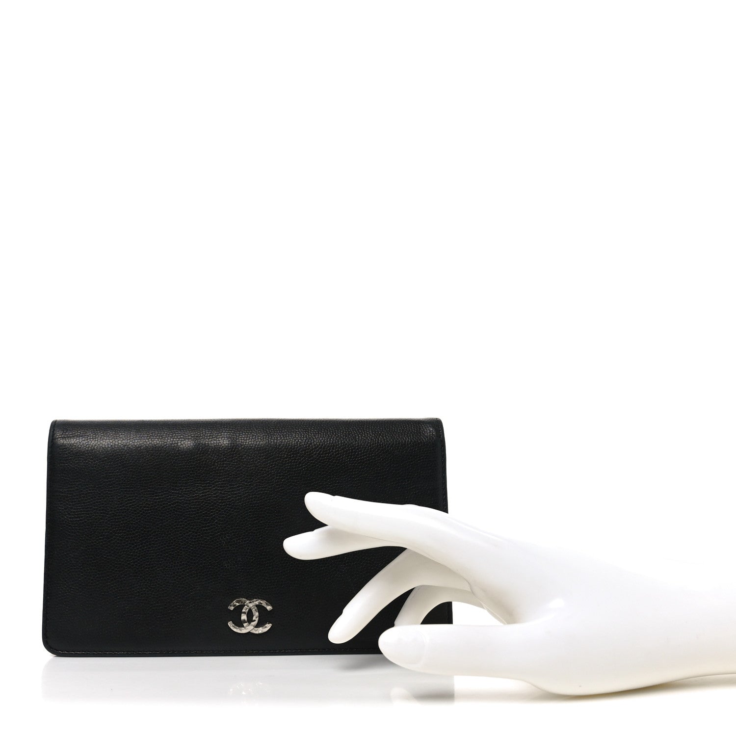 Chanel Caviar Sevruga Yen Wallet Black 2 of 9