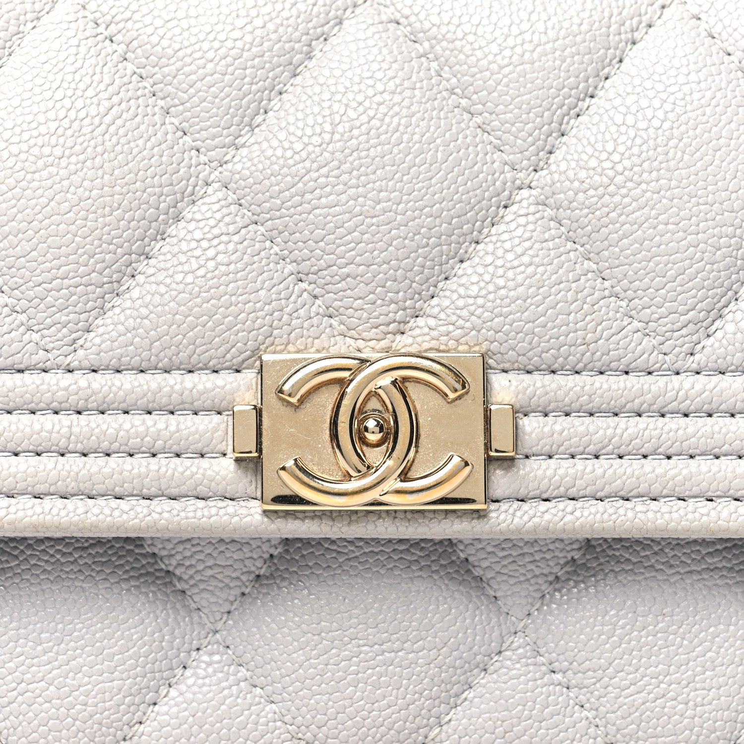 Chanel Caviar Quilted Medium Boy Flap Walle Light Grey 8 of 14