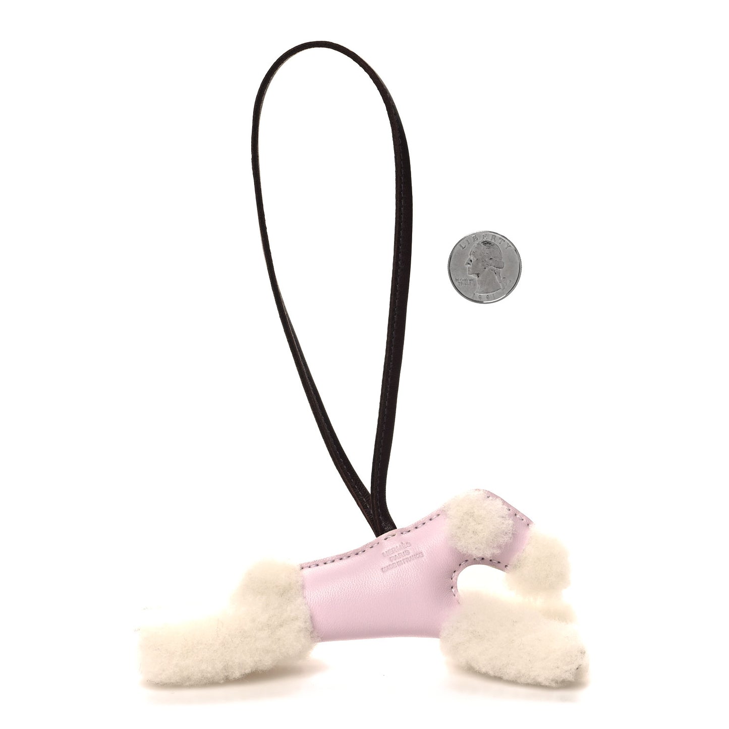 Milo Lambskin Shearling Budy Charm Mauve Pale Rouge Sellier