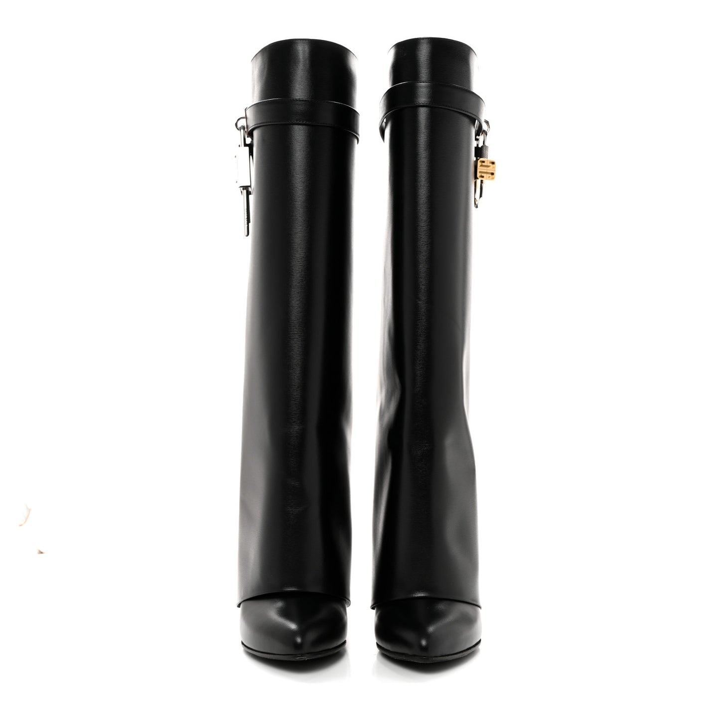 Calfskin Shark Lock Pant Boots 38 Black